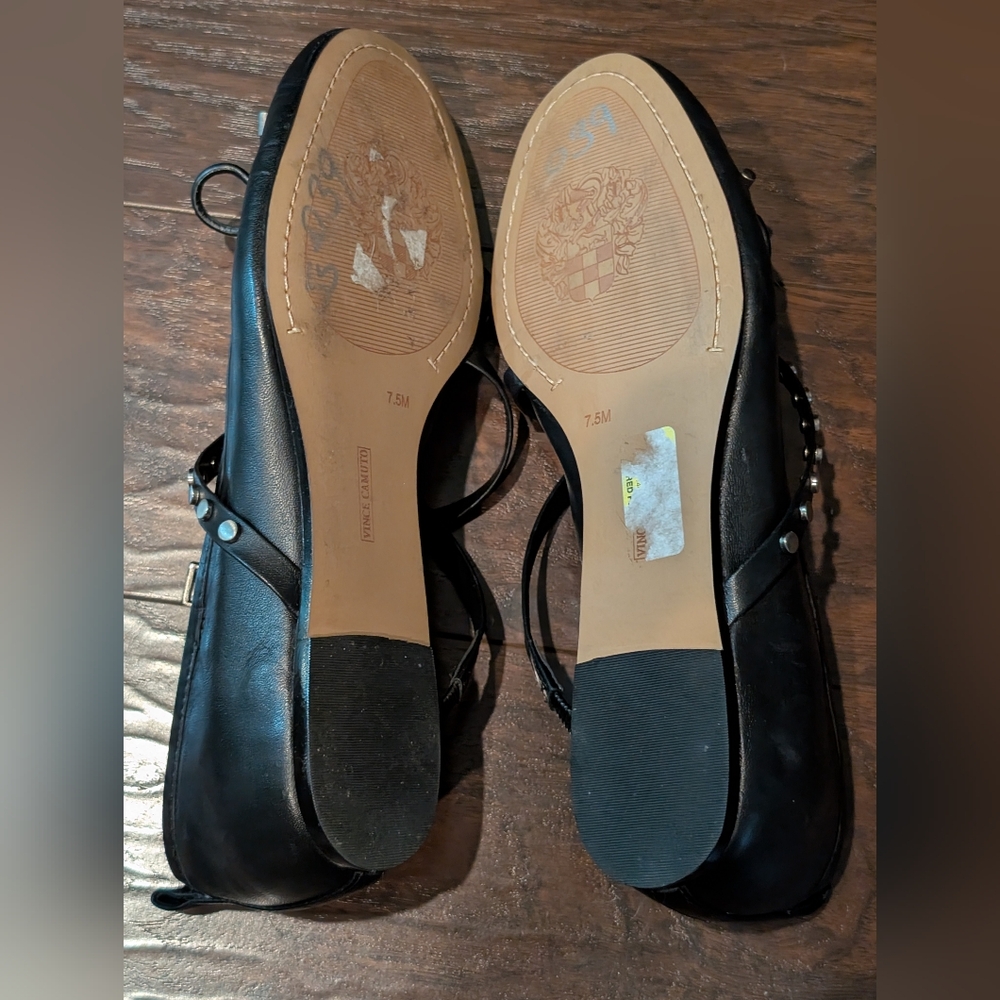 Vince Camuto 7.5 Black Solah Studded Ballet Flats - Picture 9 of 10